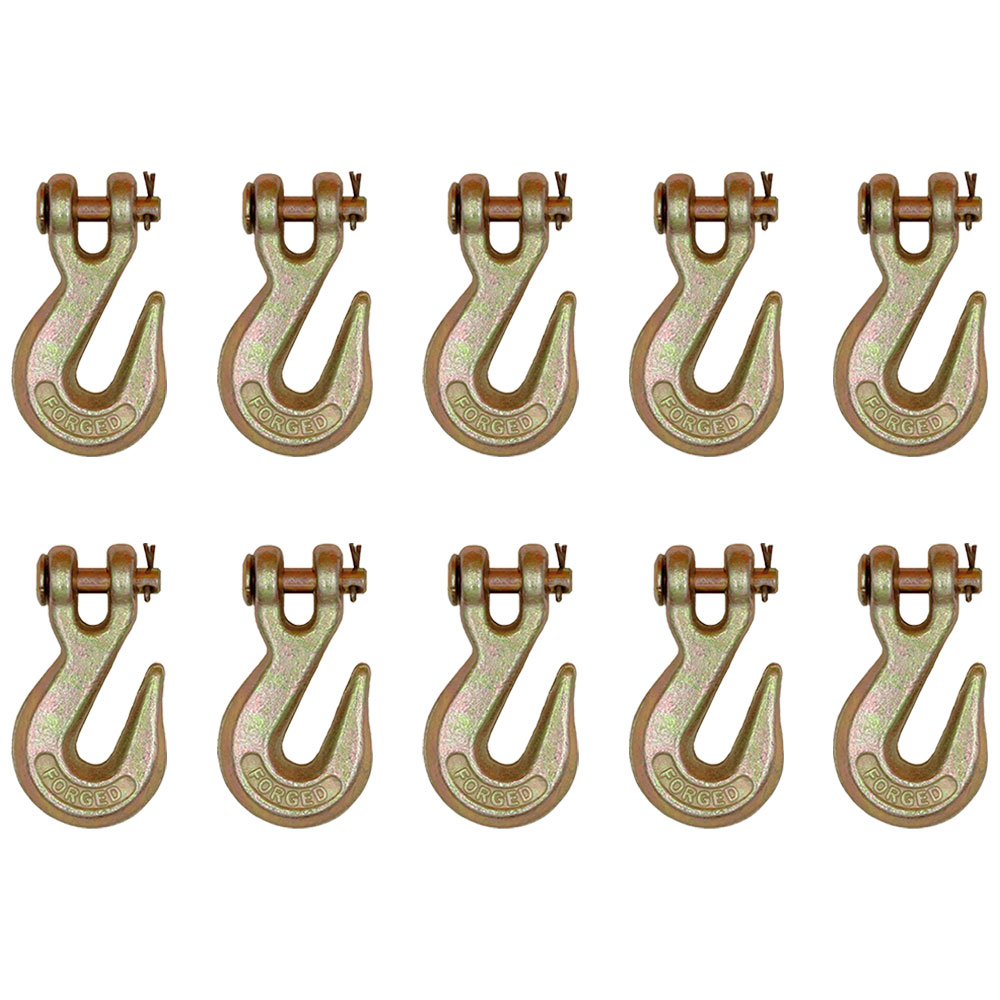 (10 pack) 5/16" Clevis Grab Hook Wrecker Chain Tow Tie Down Flatbed
