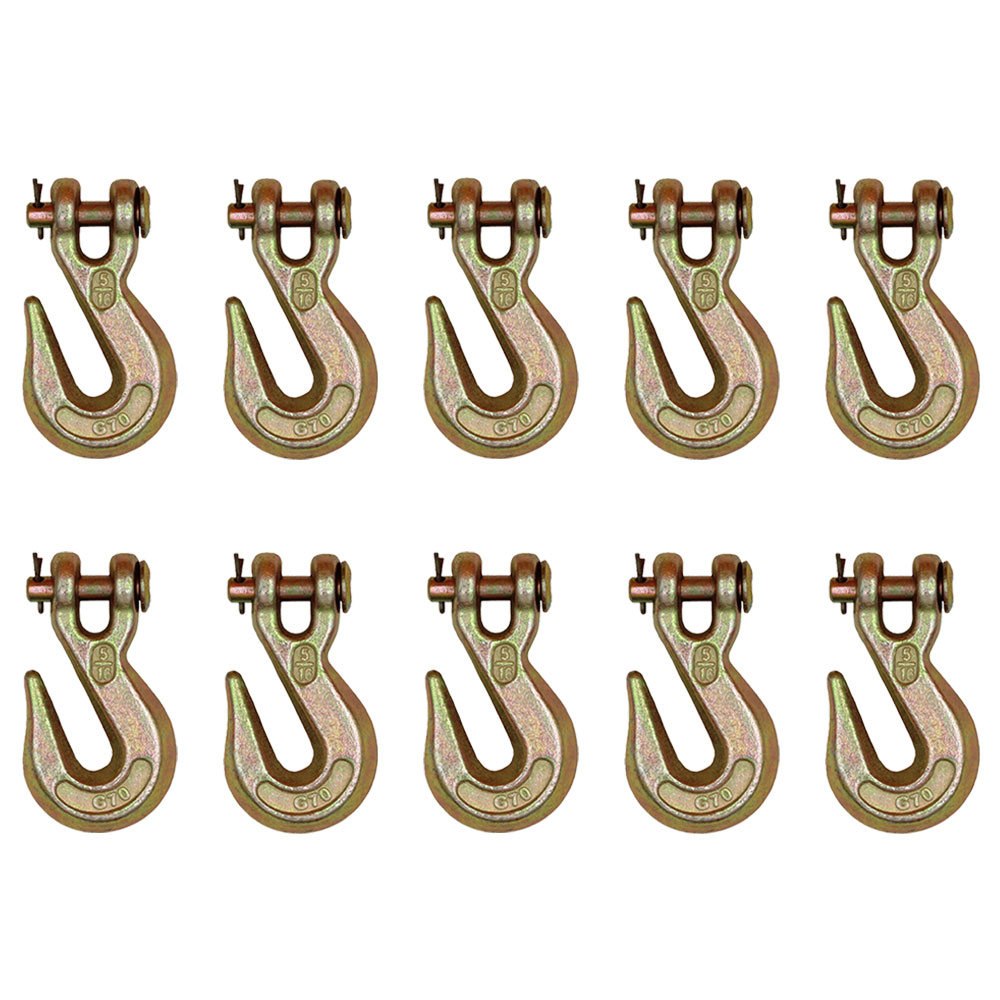 (10 pack) 5/16" Clevis Grab Hook Wrecker Chain Tow Tie Down Flatbed